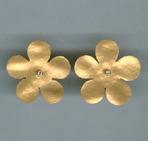 Plumeria Earrings with Diamonds