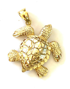 14K Yellow Gold Turtle Pendant