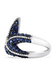 14K White Gold Sapphire and Diamond Starfish Ring